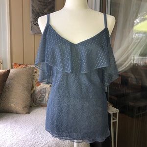 White House Black Market Cold Shoulder Lace Tank